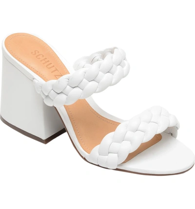 Shop Schutz Elida Block Heel Slide Sandal In White