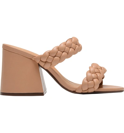 Shop Schutz Elida Block Heel Slide Sandal In Honey Beige