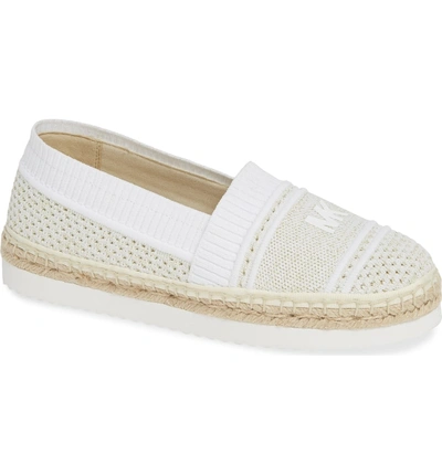 Shop Michael Michael Kors Raya Espadrille In Pale Gold Fabric