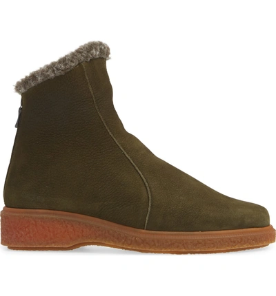 Shop Arche Joelys Wool Lined Waterproof Bootie In Khaki Nubuck