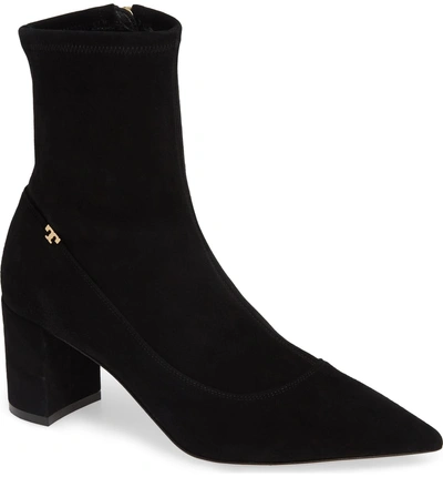 Shop Tory Burch Penelope Pointy Toe Bootie In Perfect Black/ Perfect Black