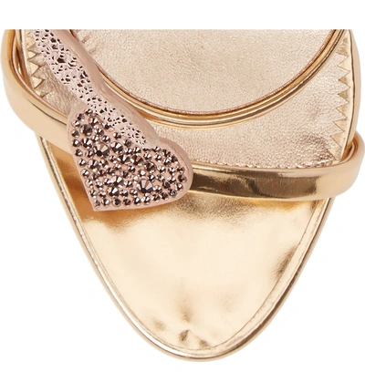 Shop Giuseppe Zanotti Triple Heart Strappy Sandal In Rose Gold