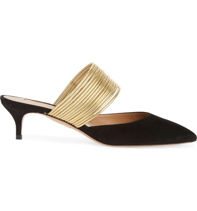 Shop Aquazzura Rendez Vous Mule In Black Suede