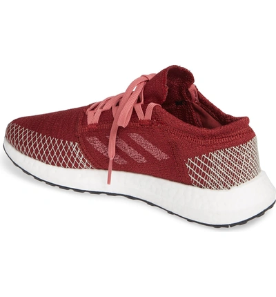 Shop Adidas Originals Pureboost X Element Knit Running Shoe In Noble Maroon/ Maroon/ Brown