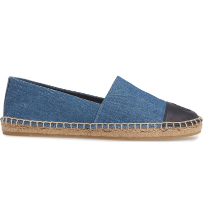 Shop Tory Burch Colorblock Espadrille Flat In Denim Chambray/ Navy