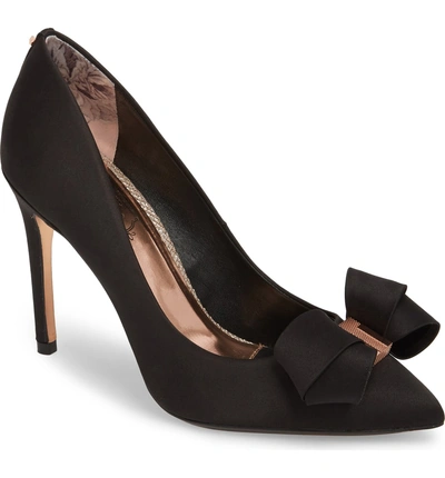 Shop Ted Baker Skalett Pump In Black Satin