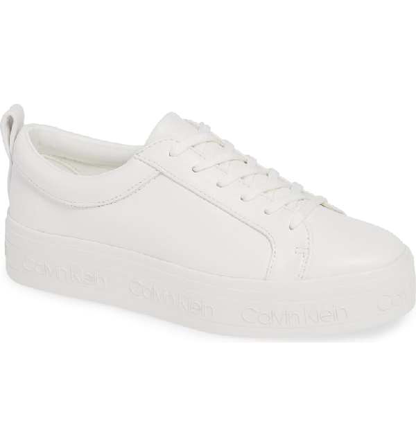 calvin klein white leather sneakers