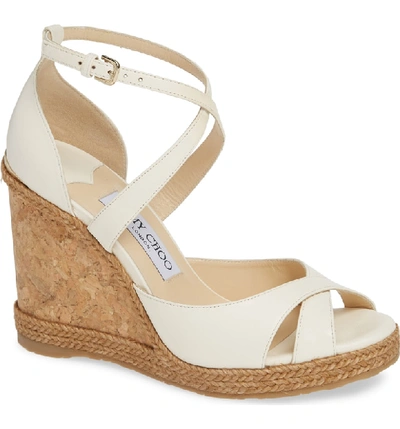 Shop Jimmy Choo Alanah Espadrille Wedge Sandal In Chalk