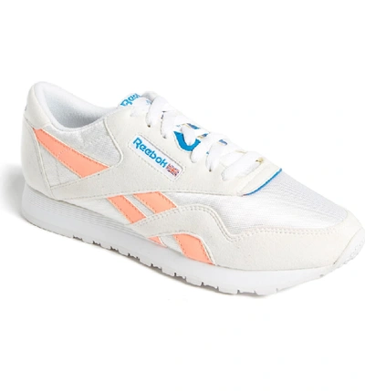 Women's Classic Retro Lace Up Sneakers In White/ Digital Pink/ Blue | ModeSens