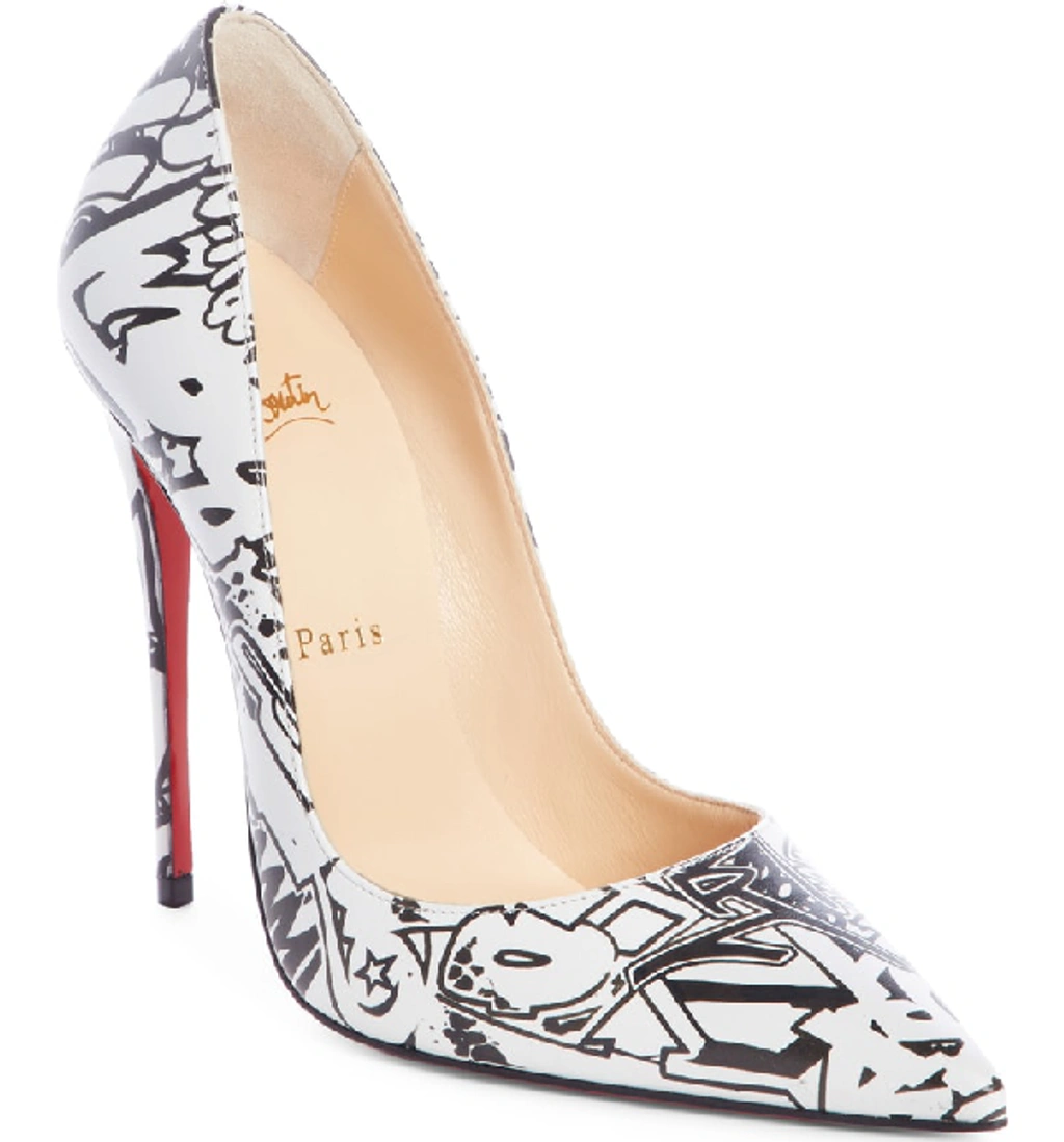 Christian Louboutin So Kate Graffiti Pump In Black White ModeSens