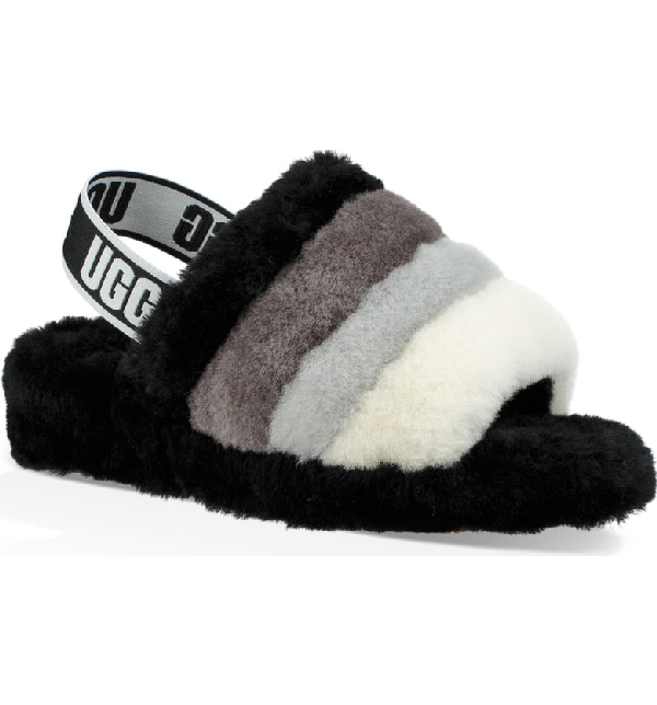 ugg fluff yeah slippers black