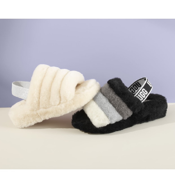 ugg fluff yeah slide black multi