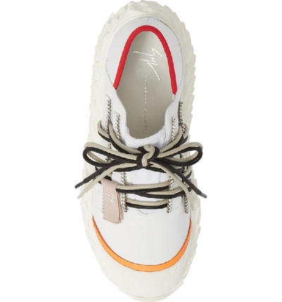 Shop Giuseppe Zanotti Scale Sole Sneaker In White