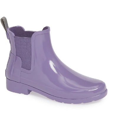 Shop Hunter Original Refined Chelsea Waterproof Rain Boot In Parma Violet