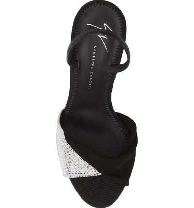 Shop Giuseppe Zanotti Swarovski Crystal Embellished Slingback Sandal In Black