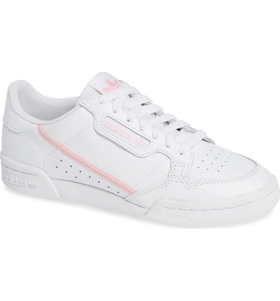 Shop Adidas Originals Continental 80 Sneaker In White/ True Pink/ Clear Pink