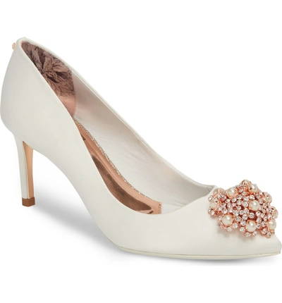 Ted Baker Tie The Knot Peetch Embellished Bridal Shoes - White | ModeSens
