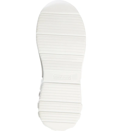 Shop Miu Miu Logo Sole Sneaker In White