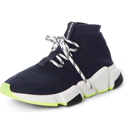 Balenciaga Mid Speed Lace-up Sneaker In Blue Marine | ModeSens