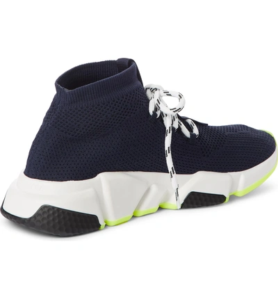 Shop Balenciaga Mid Speed Lace-up Sneaker In Blue Marine
