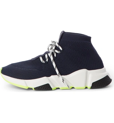 Shop Balenciaga Mid Speed Lace-up Sneaker In Blue Marine