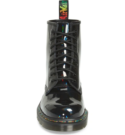 Shop Dr. Martens' 1460 Rainbow Patent Boot In Black/ Chrome Rainbow