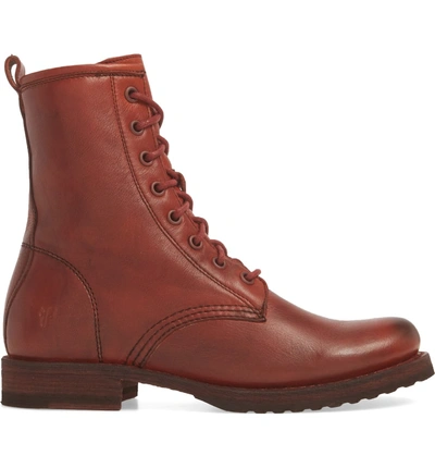 Shop Frye 'veronica Combat' Boot In Red Clay Leather