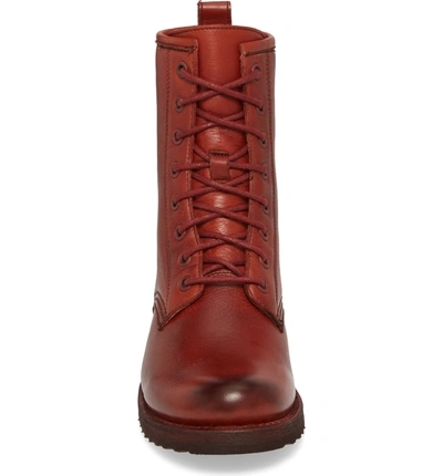 Shop Frye 'veronica Combat' Boot In Red Clay Leather