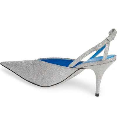 Shop Balenciaga Pointy Toe Slingback Pump In Silver