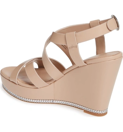 Shop Bcbg Janice Wedge Sandal In Shell Leather