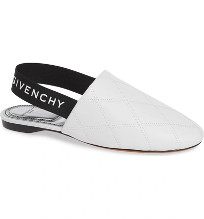 Shop Givenchy Rivington Logo Slingback Flat In White