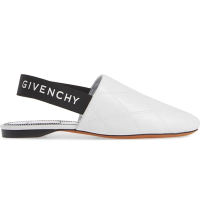 Shop Givenchy Rivington Logo Slingback Flat In White