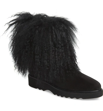 Shop Aquatalia Kaegan Genuine Shearling Boot In Black