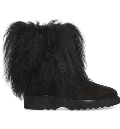 Shop Aquatalia Kaegan Genuine Shearling Boot In Black