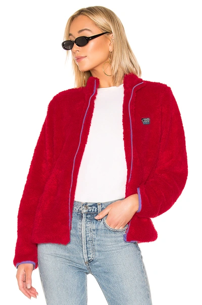 Shop Stussy Cruzer Sherpa Jacket In Red