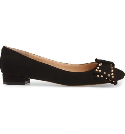 Shop Vince Camuto Annaley Flat In Black Nubuck Leather