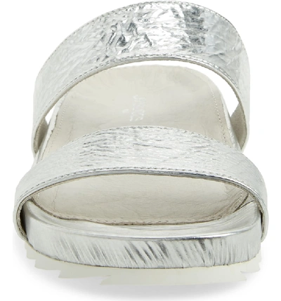 Shop Jslides Edie Sandal In Silver Leather