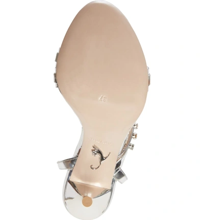 Shop Miu Miu Jewel Strap Sandal In Silver Leather
