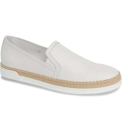 Shop Tod's Espadrille Slip-on Sneaker In White Leather