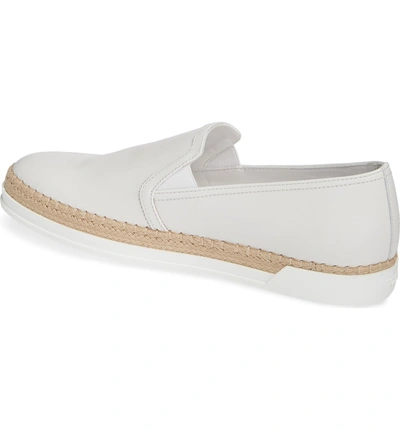 Shop Tod's Espadrille Slip-on Sneaker In White Leather