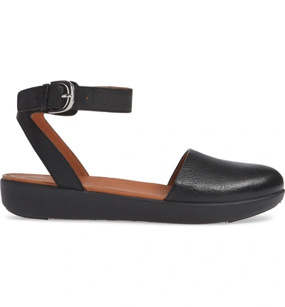 Shop Fitflop Cova Ankle Strap Sandal In Black Leather