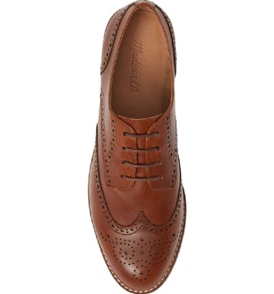 Shop Madewell The Juliette Wingtip Derby In Dark Chestnut