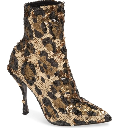 Shop Dolce & Gabbana Leopard Sequin Bootie