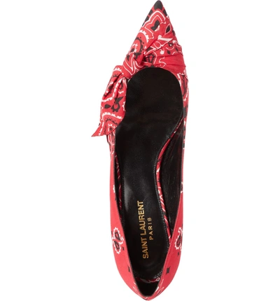 Shop Saint Laurent Bandana Pump In Red