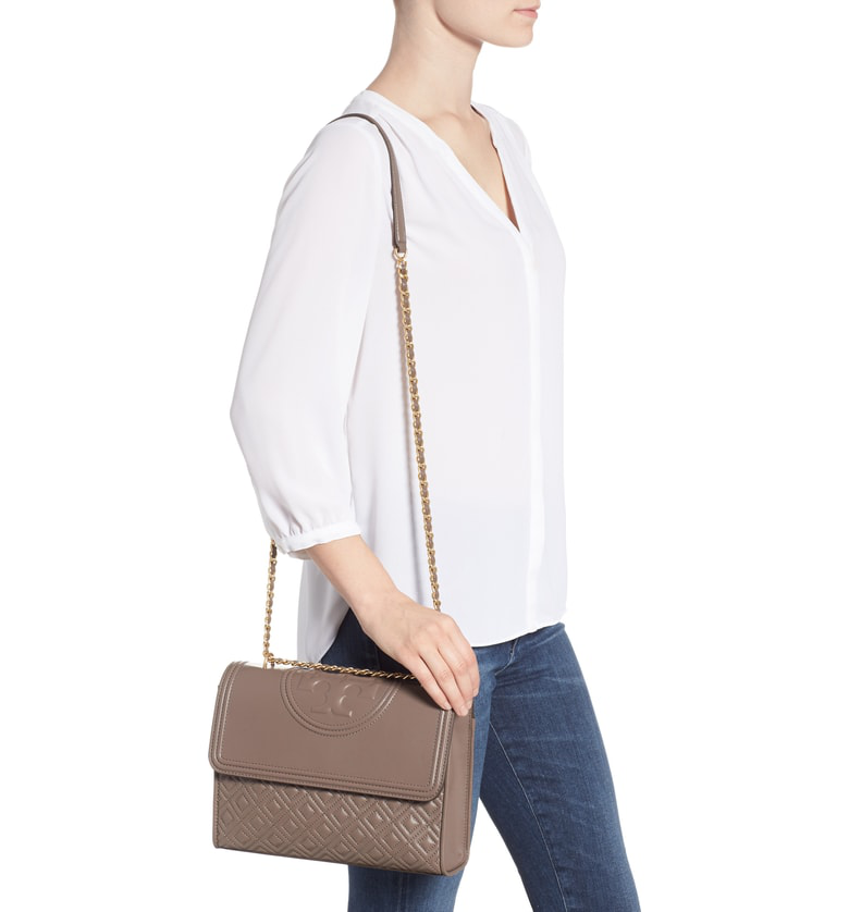 tory burch fleming small silver maple
