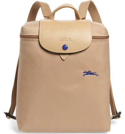 Shop Longchamp Le Pliage Club Backpack In Beige