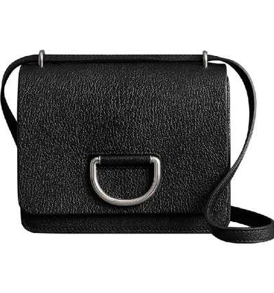 Shop Burberry Small D-ring Leather Crossbody Bag In Black