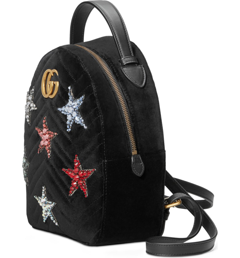 gucci marmont velvet backpack