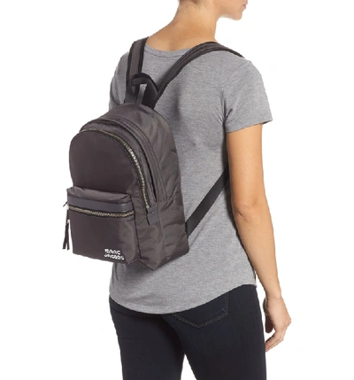 Shop Marc Jacobs Medium Trek Nylon Backpack - Grey In Forged Iron