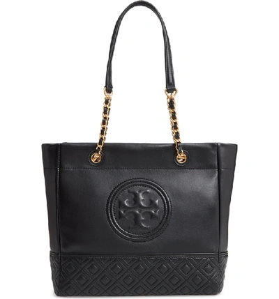 Shop Tory Burch Fleming Leather Tote - Black